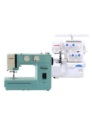 Janome 8002d Overlok Makinesi Ve Tr2018 Dikiş Makinesi lı Paket Beyaz