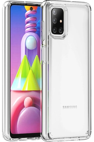 Gld-spt- Newface Samsung Uyumlu Galaxy M51 Kılıf Lüx Şeffaf Silikon
