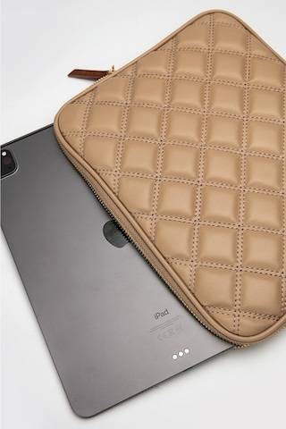 Apple Uyumlu - Unisex iPad Air Pro & Matepad Galaxy Tablet Kılıfı 11" Deri Kapitone -vizon
