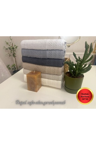 Goldroom Home Pamuklu Püsküllü, Jakarlı 30x50 12 Li Mutfak Havlusu 6 Renk