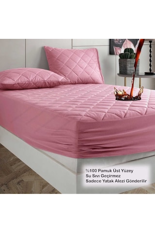 Formeya %100 Pamuk Renkli Kapitone Sıvı Geçirmez Alez Çarşaf - Gri