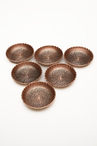 Dmt Gaziantep Bakır Çerezlik Seti Kuruyemiş 6 'lı Set 10cm X 3cm 32tepsi Bakır
