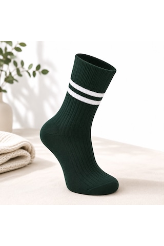 Ciho Socks Daily 6 Çift Çocuk %100 Pamuk Çizgili Tenis Okul Kolej Çorabı KARIŞIK