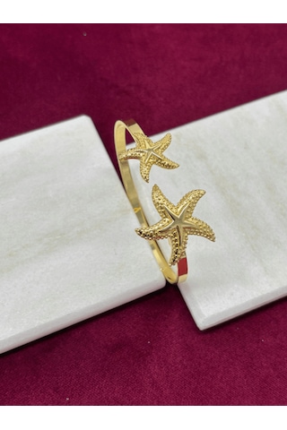 Çift Denizyıldızlı Vip Gold Ayarlanabilir Kelepçe Gold
