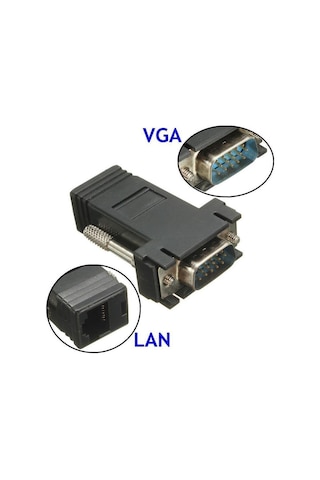 Rj45 Vga Ekleme Ek 30 Metre Uzatıcı Cat5/6 Monitör Extender - 2 Adet