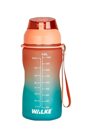 Walke Premium Bottle 1.0 Litre Motivasyonel Tritan Su Matarası Su Şişesi Suluk (BPA İÇERMEZ)