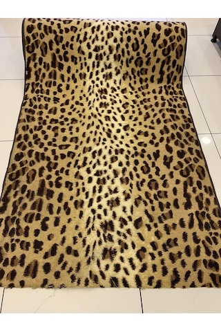 Confetti Kaymaz Leopar Desen Halı Kesme Bukle Yolluk En 1.20Mt