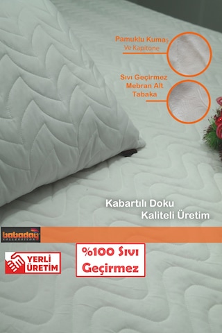 %100 Sıvı Geçirmez 90x190 180gr dolgulu pofuduk Yatak Alezi