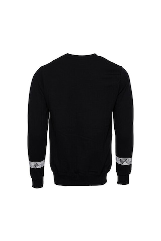 Wessi Siyah Taşlı Desenli Sweatshirt Siyah