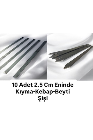 10 Adet Adana Kebap Beyti Şişi En 2.5 Cm,boy 60 Cm,kıyma Şişi