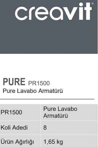 Creavit Pr1500 Pure Lavabo Armatürü