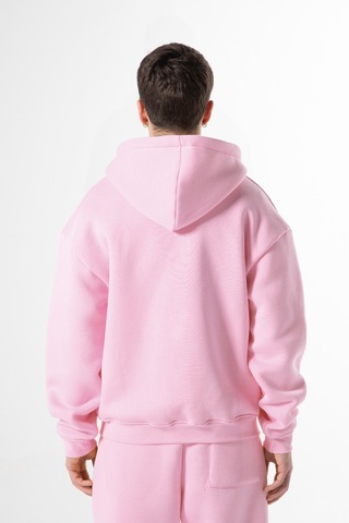 Flaw Nakışlı Zip Hoodie-28829 Pembe