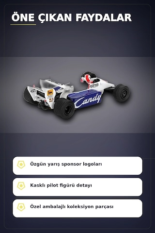 Diecast 1/64 Formula 1 Aracı Toleman Tg184 Johnny Cecotto Monako 1984 Yarış Modeli Tekli Bx-313384
