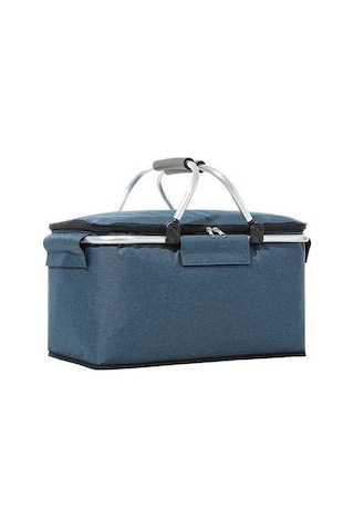 Dancemonkey Katlanır Piknik Sepeti Oxford Kumaş Yalıtımlı Sepet - Çok Fonksiyonlu Piknik Çantası-mavi Mavi