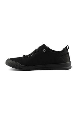 Gamelu Punch Lastik Bağ Keten Memory Foam Sneaker Ayakkabı Siyah