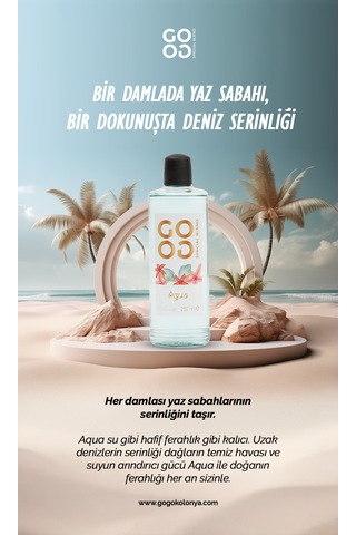 Gogo Aqua Kolonya 250ml Cam Şişe