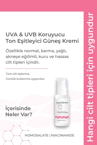 Ton Eşitleyici, Uva & Uvb Koruyucu Güneş Kremi 50 Ml