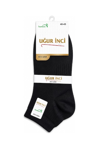 Uğur İnci Bambu Çorap Unisex Nefes Alabilen Terletmez Antibakteriyel Yumuşak Günlük Çorap 6'lı Paket Siyah