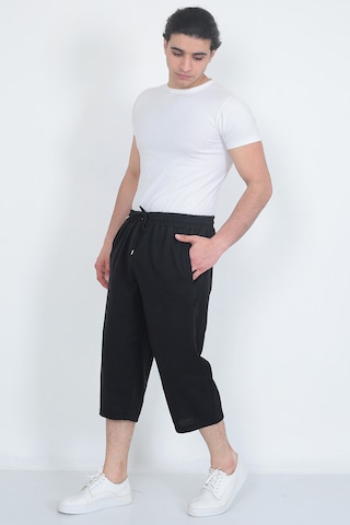 Lukitus Battal Büyük Beden Kapri Erkek Eşofman Altı Siyah