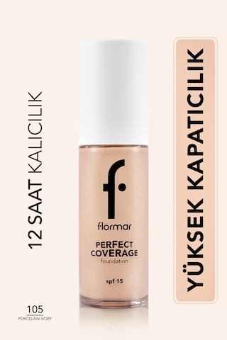 Flormar Perfect Coverage Yüksek Kapatıcı Fondöten 105 Porcelain Ivory