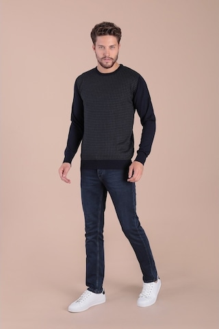 Ferraro Bisiklet Yaka Superfine Yün Kazak - Lacivert (490433389) Lacivert