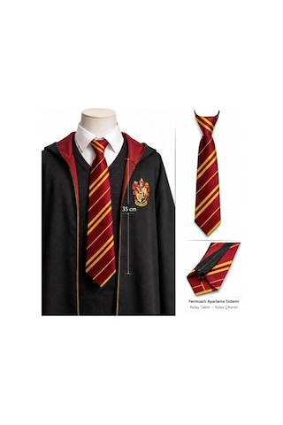 Freedom Store Harry Potter Gryffindor Fermuarlı Ayarlanabilir Kravat Bordo