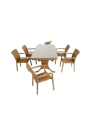 Peter 90x180 Rattan Bahçe Masa Takımı Rehome