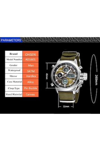 Leezsing Ohsen Erkek Moda Spor Dijital Saatler Su Geçirmez Işıklı Eller Kuvars Kol Saati