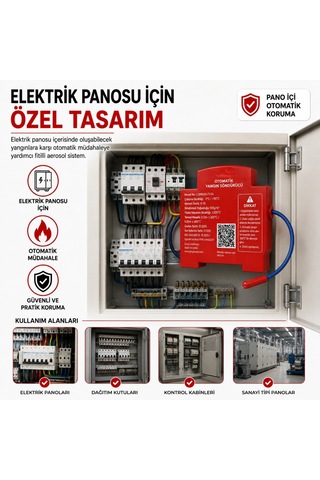 Elektrik Panosu Otomatik Yangın Söndürücü 20 Gr Aerosol Fitilli Sistem