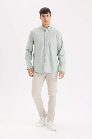 DeFacto %100 Pamuk Regular Fit Polo Yaka Oxford Basic Düz Uzun Kollu Gömlek A8028AX25SPGN1128