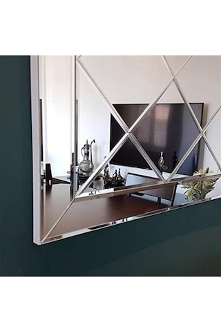 Dekoratif Baklava Desenli Bizoteli Salon Ofis Konsol Aynası 120cm X 60cm
