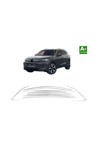 Vw Tiguan 3 2025 2026 2027 Paslanmaz Krom Cam Çerçeve Seti