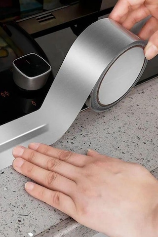 Thentech Su Geçirmez Yüksek Isıya Dayanıklı Alüminyum Bant Lavabo Ocak Kenarı Bant 5mt Güçlü Bant