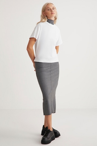 Lottie Kadın Regular Kalıp Bisiklet Yaka %100 Pamuk Kısa Kollu Beyaz T-shirt