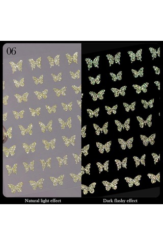 3d Reflektif Efekt Nail Art Sticker Model - 6 55881-6
