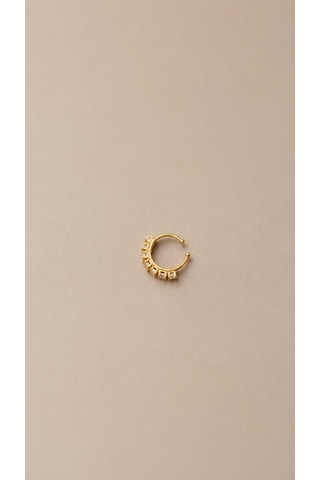 Gold Renk Zirkon Taşlı Halka Burun Piercing Septum Küpe Çelik Minimal Kadın Piercing çok renkli