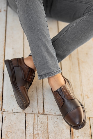 D0235 Günlük Ortopedik Erkek Klasik Garantili Ayakkabı Kahverengi