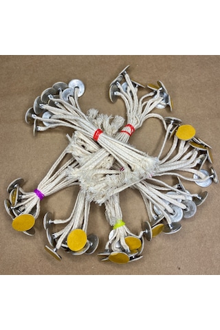 Pamuk İp Fitil No:20 + Yapışkanlı Sehpa - 20 Adet 15cm Boy