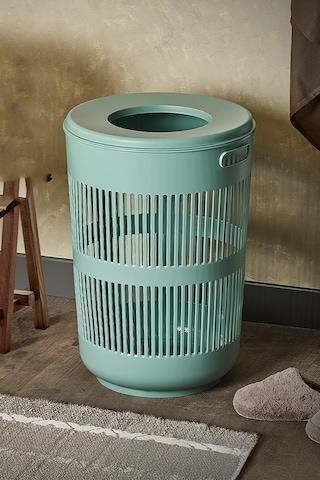 İronika Solara İkili Dekoratif Kirli Çamaşır Sepeti Seti Oyuncak Sepeti 60 - 22 Litre Yeşil Yeşil