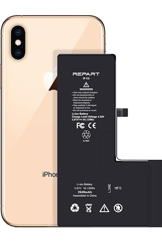 Apple Uyumlu iPhone Xs  Güçlendirilmiş Yüksek Kapasite Batarya - 2658 Mah