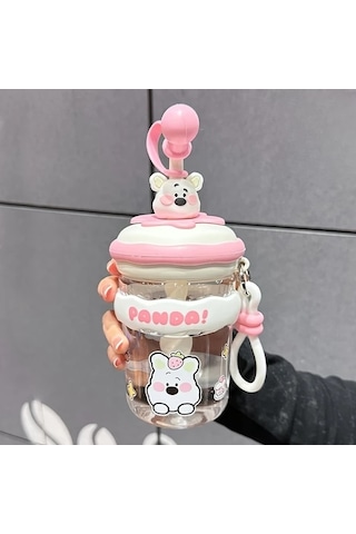 Wangxi Su Bardağı Kırmızı Pembe 550 Ml Karıştırma Bardağı Yüksek Görünümlü Sevimli Pipetli Taşınabilir Büyük Kapasiteli Kırmızı Pembe