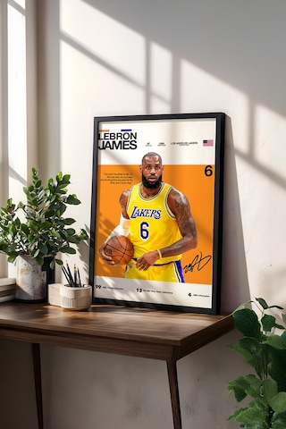 Lebron James King James Ahşap Çerçeveli Poster Tablo Modern Duvar Dekoru
