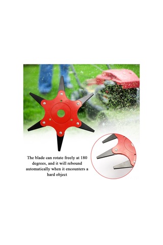 Yaleker Bahçe Çim Biçme Aleti Erişimi, 180 Derece Serbest Dönebilen, Çift Yönlü Bıçaklı, 6 Dişli, Çelikten Yapılmış Orman Bakımı Aksesuarı