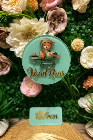 Uv Baskı Pleksi Magnet Söz, Nişan, Nikah, Düğün, Kına, Doğum Günü 10 Adet Beyaz - Kahverengi