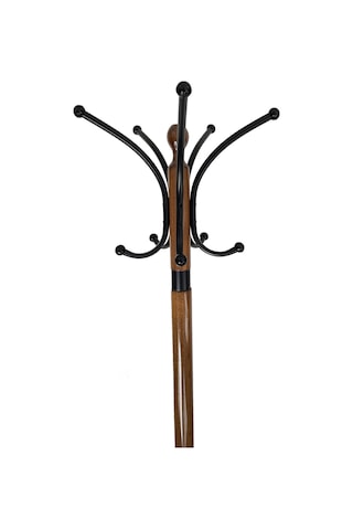 Tolunay Portmanto Ayaklı Askılık - Boyalı Bambu X Model Ceviz