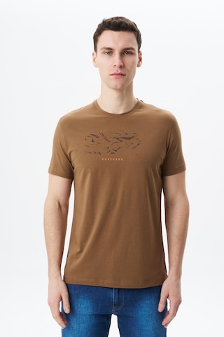 AR-MA Arma Erkek Regular Fit Baskılı Süprem Bisiklet Yaka Tişört Y29344453902 Kahverengi