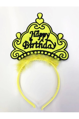 Mey İthalat Happy Birthday Yazılı Neon Renk Taç 12 Adet