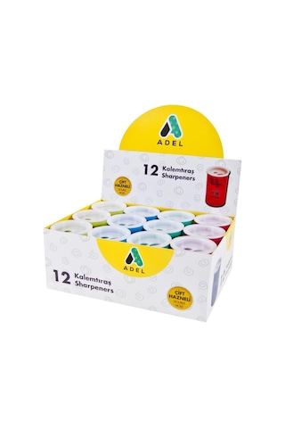 Adel 619 Şeffaf Çift Hazneli Kalemtraş 12 Adet