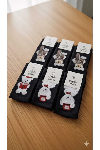 Kadın Pamuk Çorap Kışlık 36-40 Numara Asorti 6'lı Paket Set 5