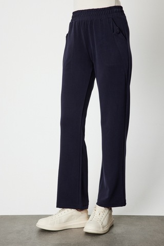 On Kadın Cebi Düğme Detaylı Eşofman Altı 66107 Lacivert Lacivert